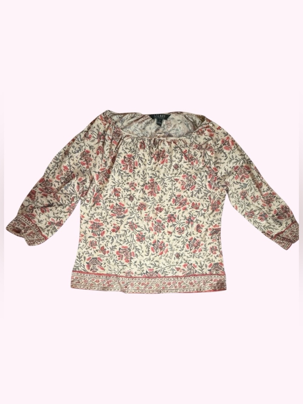 🌸Lauren Ralph Lauren🎀Floral Boho Peasant Blouse🎀Small🎀So Soft🎀Wardrobe Staple!
